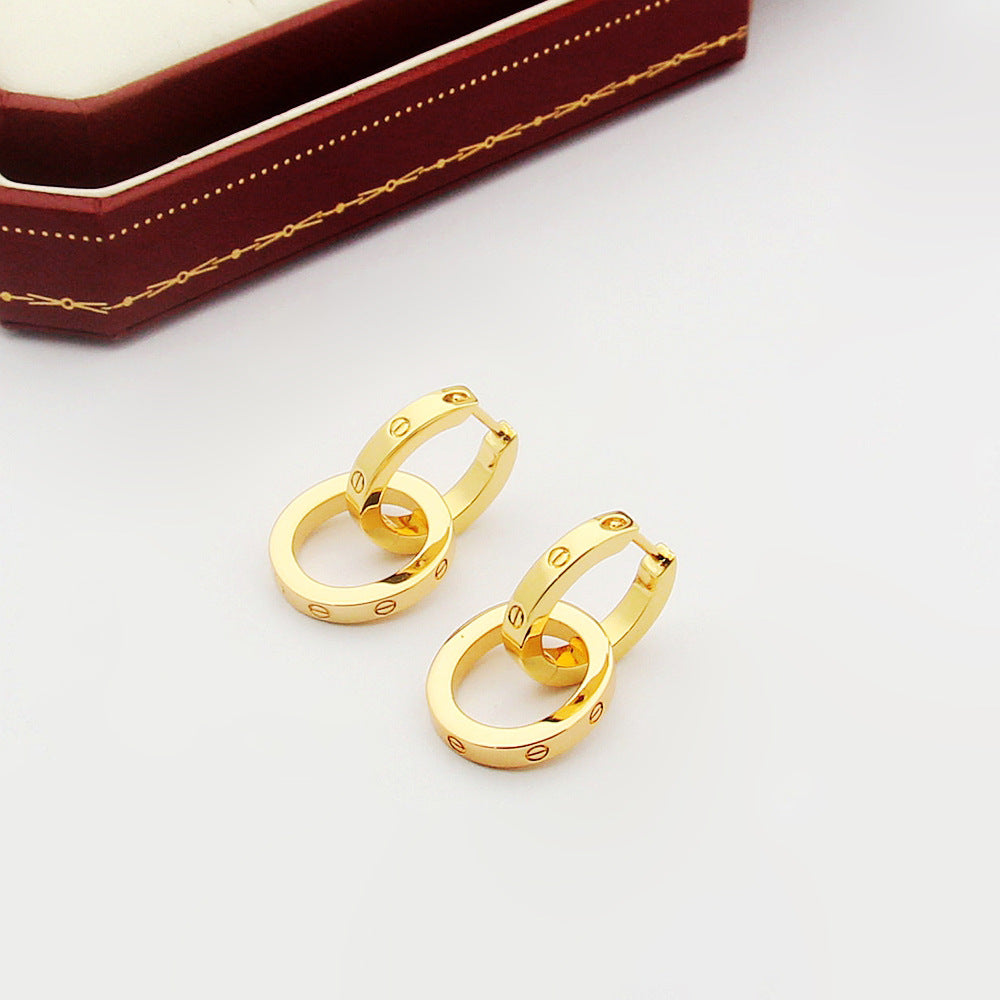 CREM216 New Arrive Fashion Stud Screws with Nail Pattern Earring  for Woman Jewelry To Choose Gift