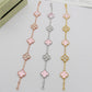 VEM32 Hot Sale Fashion 18k Akin Gold 4 Flowers Bracelet&bangle for Woman Size Jewelry Gift