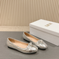 DEM346 Designer women's shoes women's flat shoes silver colors high quality sizes 35 to 42