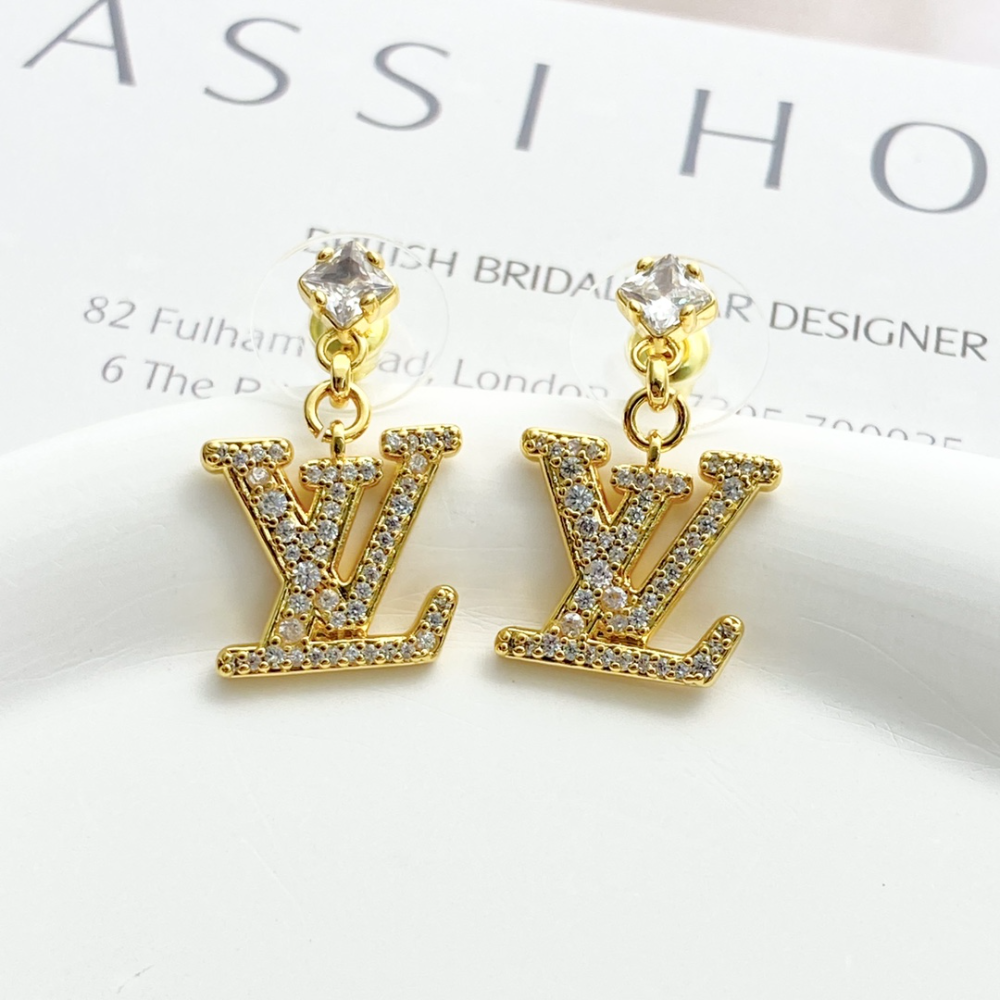 LEM393 New Arrive Fashion Gold Color  Full Diamond Earring  for Woman Jewelry Beautiful Jewelry To Choose Gift No with Box