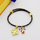 LEM263 Luxury Designer Jewelry Leather 18K Gold Plated Stainless steel Bracelet bangles gifts