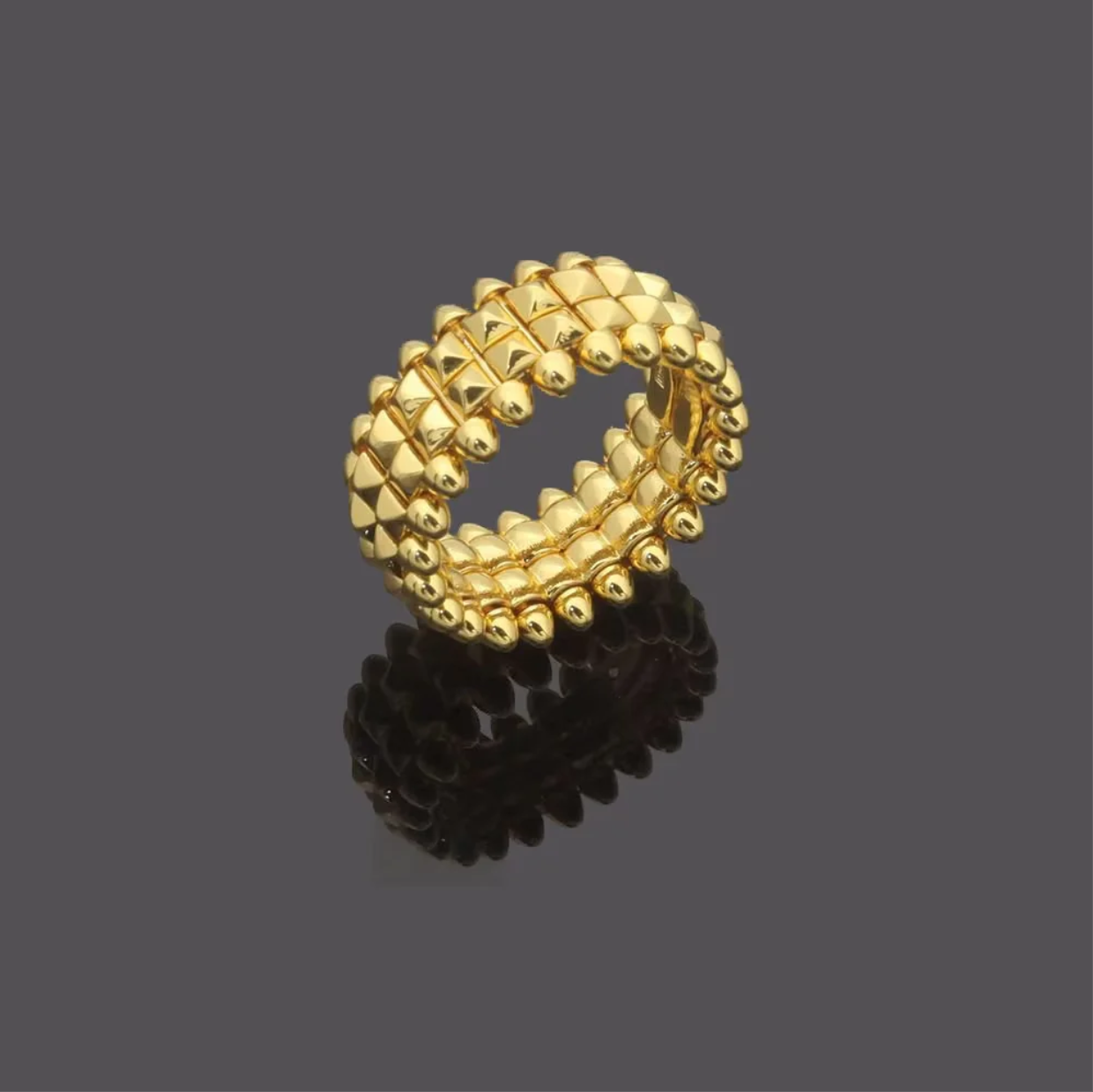 CREM225  Hot Sale Fashion Love 2Row Nail Rings for Women Men Jewelry Couples Cubic Zirconia Wedding Rings Bague Femme