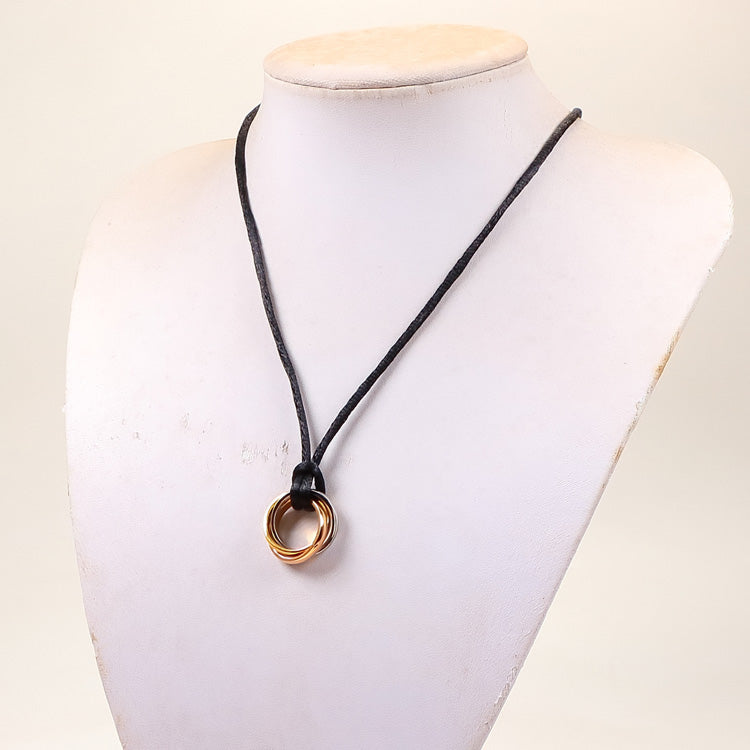 CREM167  New arrive Hot sale Fashion  Stainless Steel Wedding 3 color Necklace  Bague Femme for woman gift