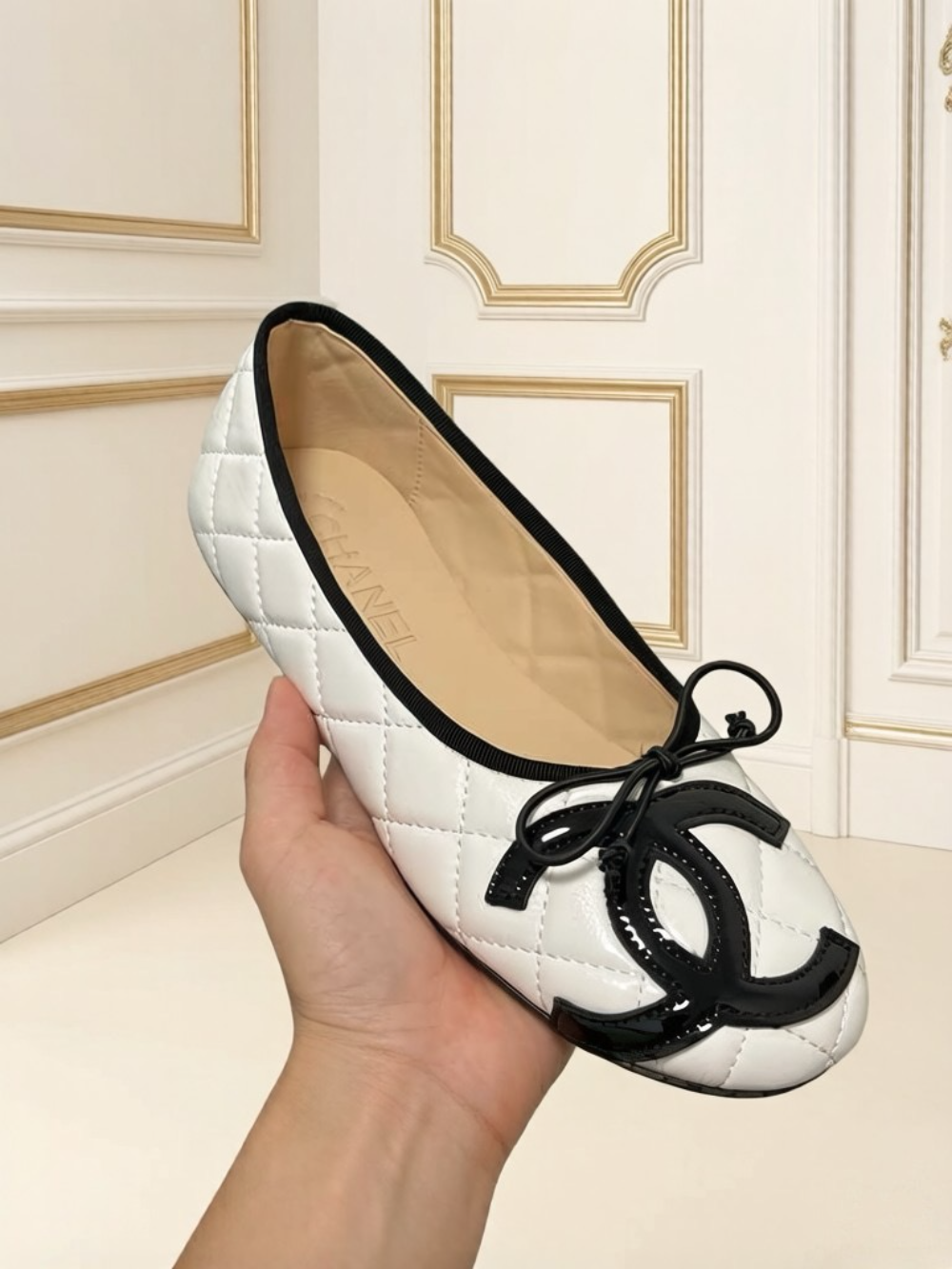 CEM363 Designer women's shoes women's flat shoes black white khaki colors high quality sizes 34 to 42