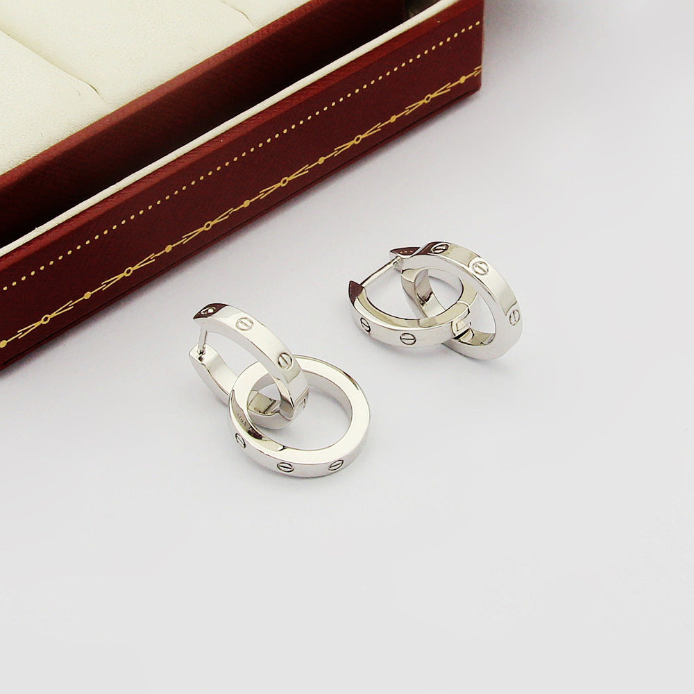 CREM216 New Arrive Fashion Stud Screws with Nail Pattern Earring  for Woman Jewelry To Choose Gift