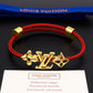 LEM389  New Fashion Open Flower Red Bracelet Metal Letter Wristband Bracelet Couple Accessories for Woman