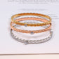 CEM188  Fashion  Stainless Steel 3 Color Bracelet with Stone Gold Silver Color Bracelet Bangle Bague Femme for Woman Gift