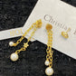 DEM243 New Arrive Fashion  Hot Sale  with Diamond Long Pearl Earring  for Woman Jewelry To Choose