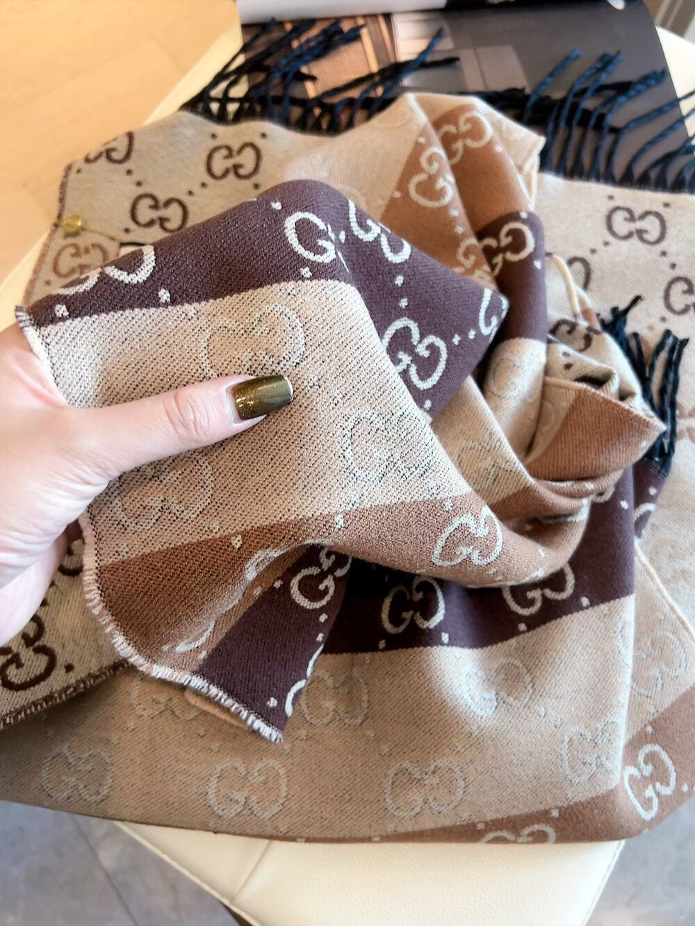 GEM110 designer head scarf womens wool scarf cashmere thick shawl Women's long winter wool cashmere shawl Headscarf fringe fashion new style 45*180cm