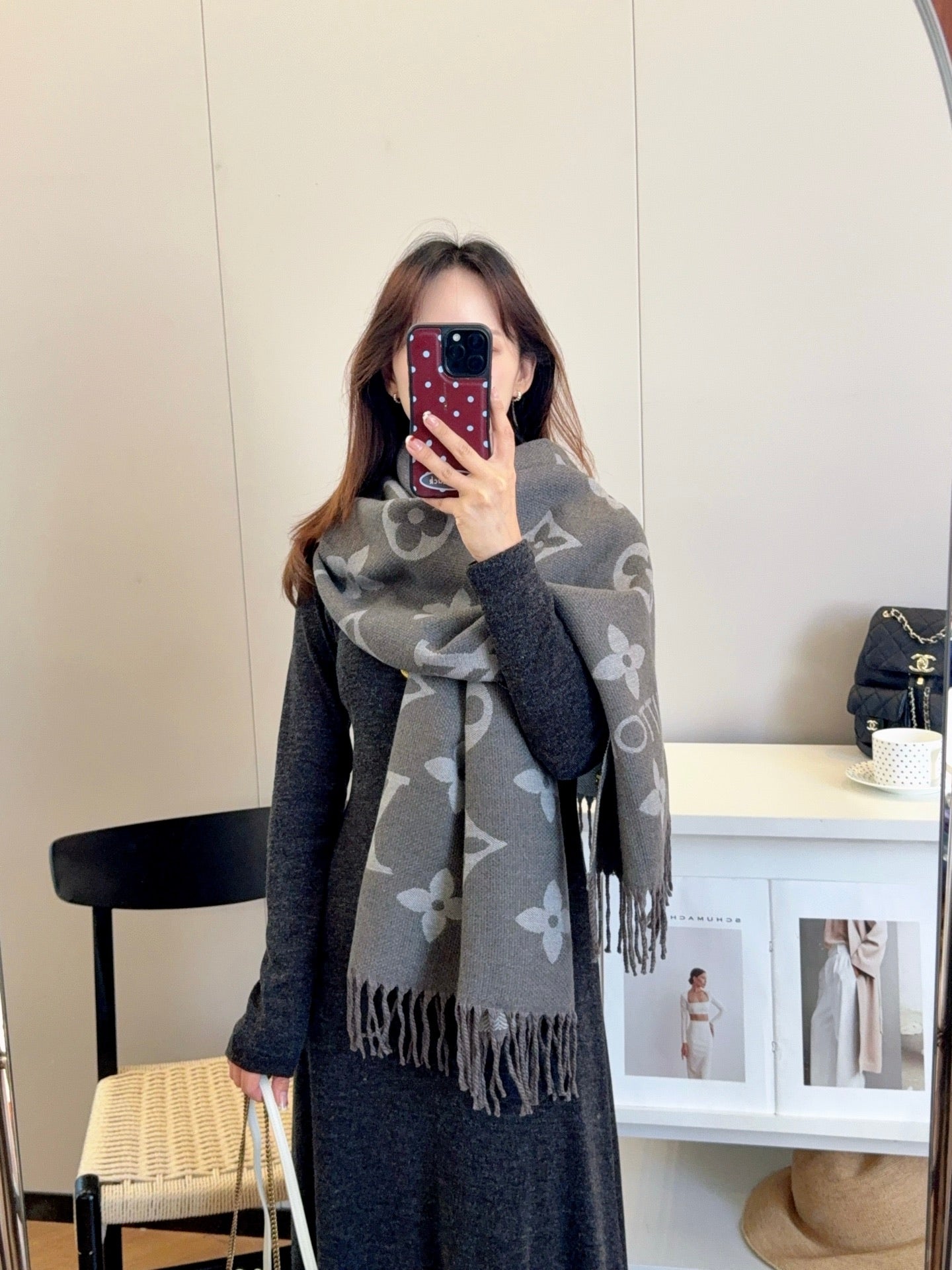 LEM284 Cashmere knitted scarf Women Man Designer Scarf fashion brand Cashmere Scarves For Winter Womens and mens Long Wraps Size 65*180cm gift