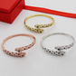 CREM230 Designer bracelets classic Miniature leopard half-diamond open bracelet couple leopard head with diamond bracelet