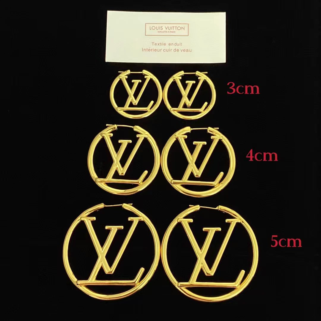 LEM345 New arrive fashion gold and silver color big earring  for woman jewelry beautiful jewelry to choose gift 3cm 4cm 5cm