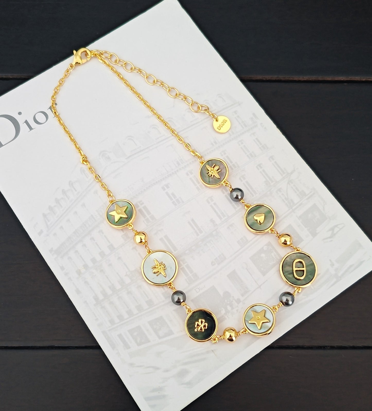 DEM286  New Arrive Fashion  with Diamond Stars Pearl  Necklce for Woman Brass Material Jewelry To Choose Gift