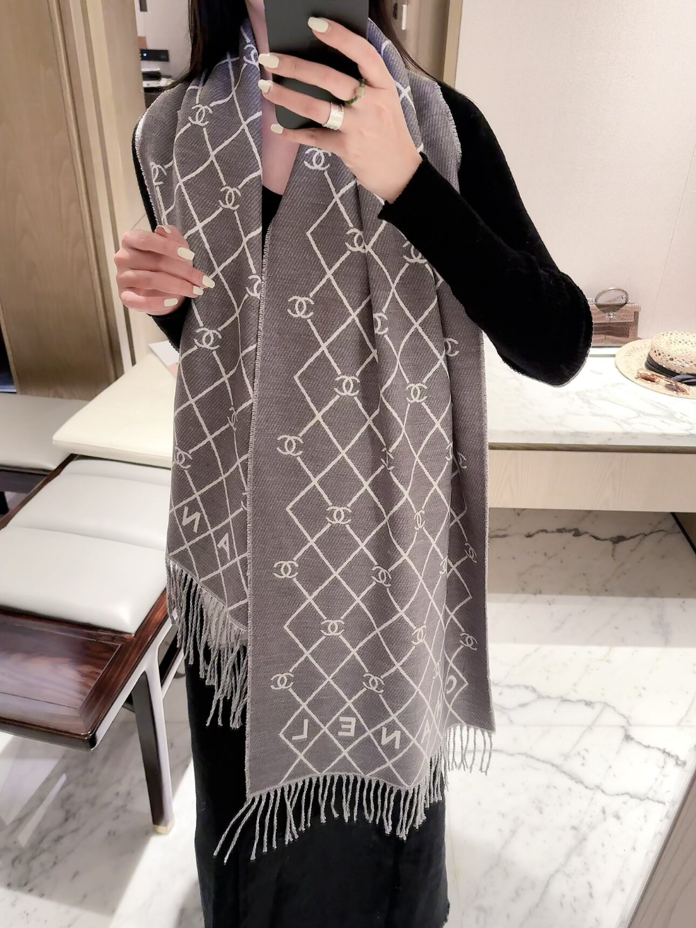 CEM361 new arrive  Hot sale black grey color fashion beautiful  scarf  for woman gift  to choose size 44.6x168cm