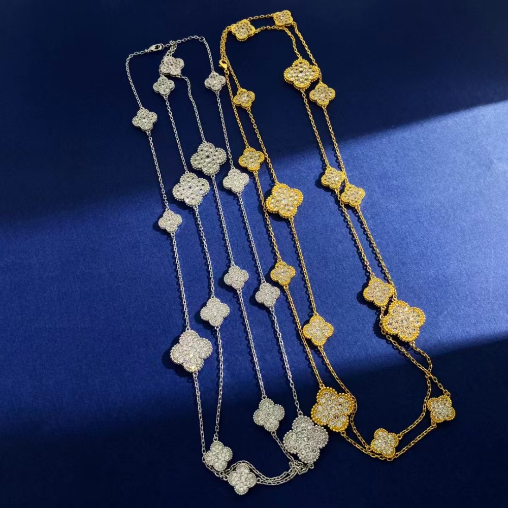 FY102 New Fashion Gold Color Long Diamond Necklace  for Woman Jewelry Beautiful Jewelry To Choose Gift