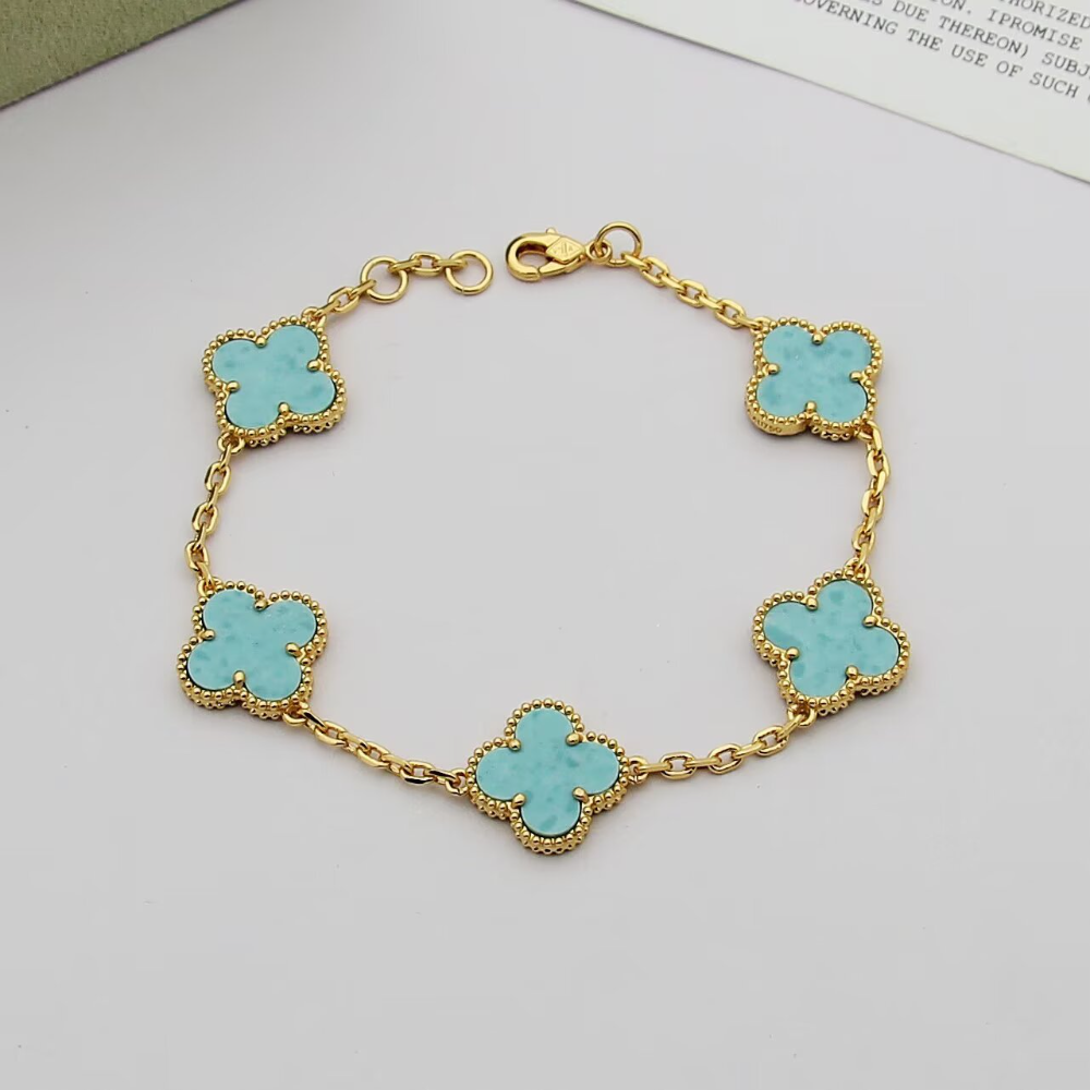 VAEM22 New trendy four-leaf collar chain bracelet personalized luxury high-end accessory available as a gift option