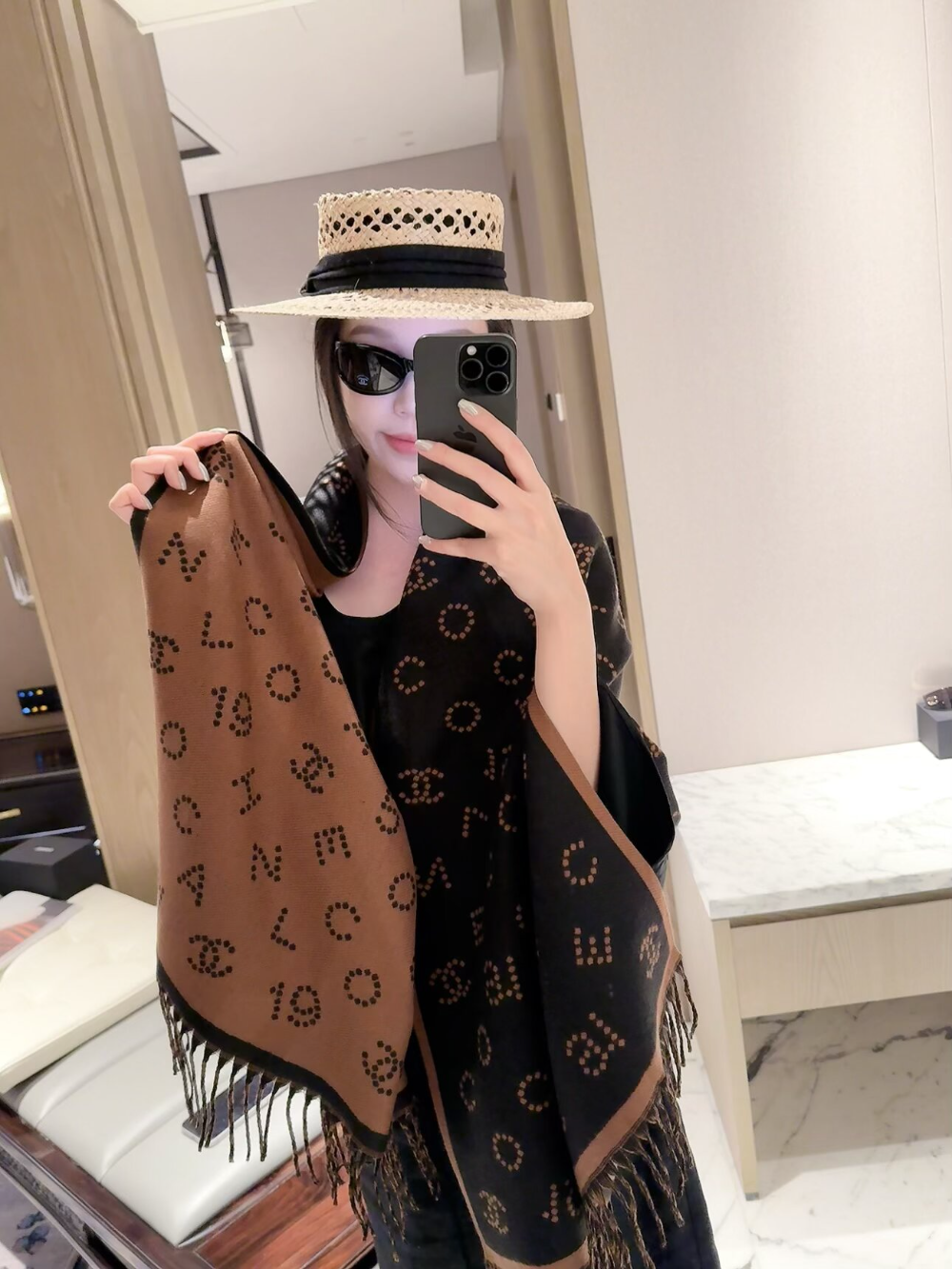 CEM484 new arrive  Hot sale khaki black color fashion beautiful  scarf  for woman gift  to choose