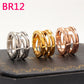 BR12 New Fashion Titanium steel Hollow out  ring for Women jewelry Couples Anel Cubic Zirconia Wedding Bands gift