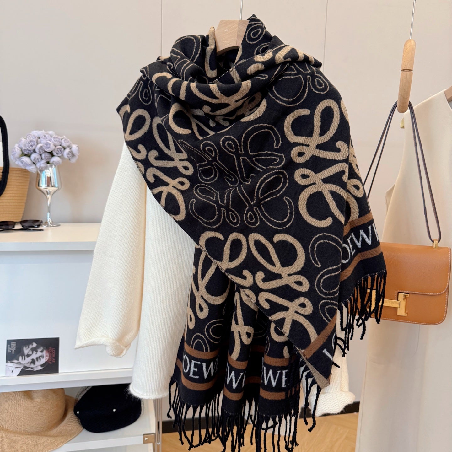 WEM02 luxury Designer Cashmere Scarf Winter Women Long Scarf Quality Headband Fashion Men brand Scarves Classic Printed Check Big Plaid Shawls Soft comfortable gift 65*180CM