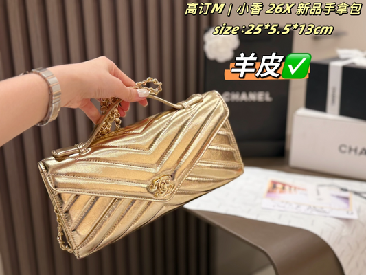 CEM264 New arrive fashion black Red Light beige  Green Beige Silver pink bag for woman hands bag beautiful gift to choose gift 25*5.5*13cm