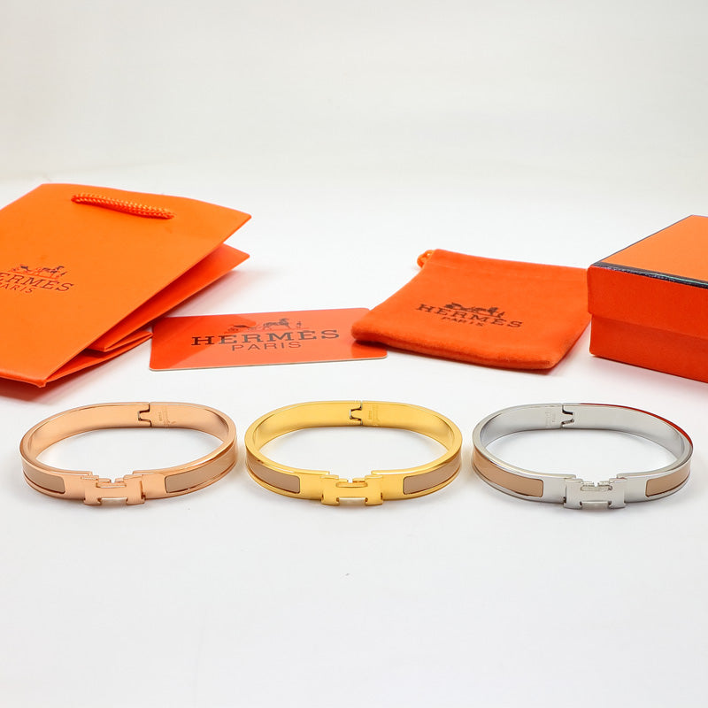 HEM76 mini Stainless Steel Wedding 18k gold silver color bracelet bangle Bague Femme for woman gift