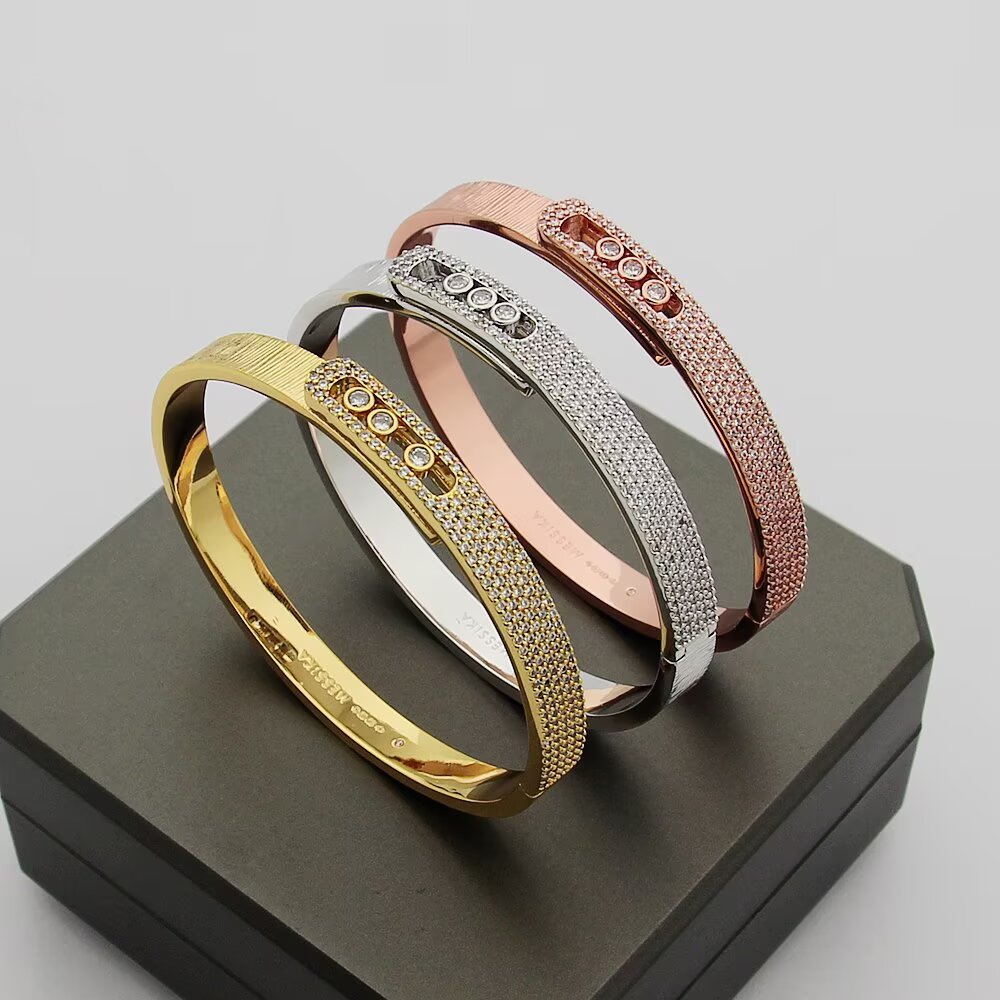 MEM10 Designer Bracelet 18k Gold Plated Bangle Luxury Brand Love Designed Bangles For Women High Sense Fritillary Diamond Bracelets Fashion Accessories