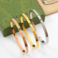 GEM154 New Fashion Open Silver and Gold Color Bracelet Metal Letter Wristband Bracelet Couple Accessories for Woman