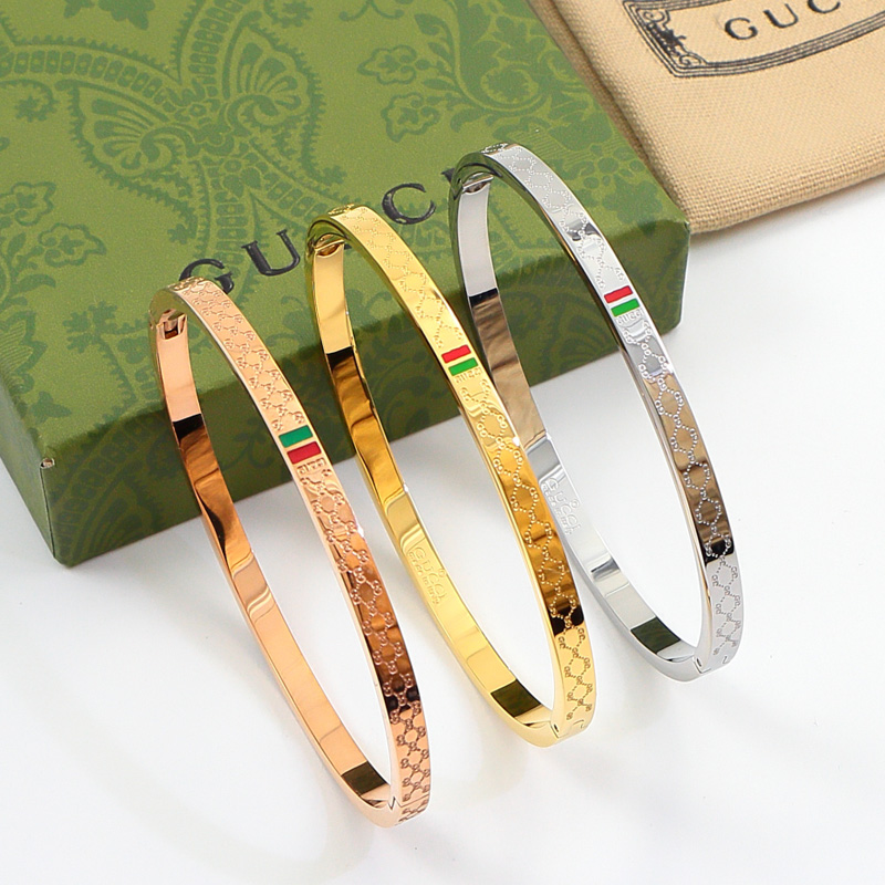 GEM154 New Fashion Open Silver and Gold Color Bracelet Metal Letter Wristband Bracelet Couple Accessories for Woman