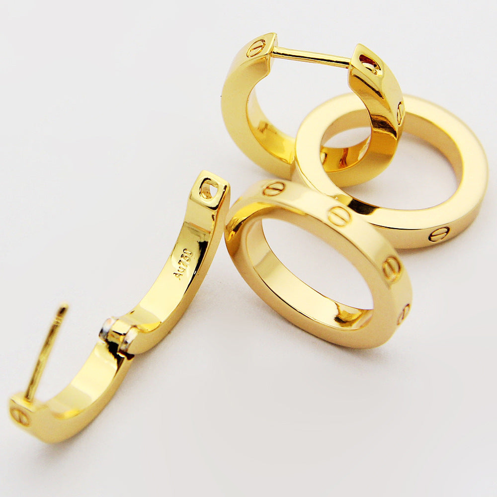 CREM216 New Arrive Fashion Stud Screws with Nail Pattern Earring  for Woman Jewelry To Choose Gift