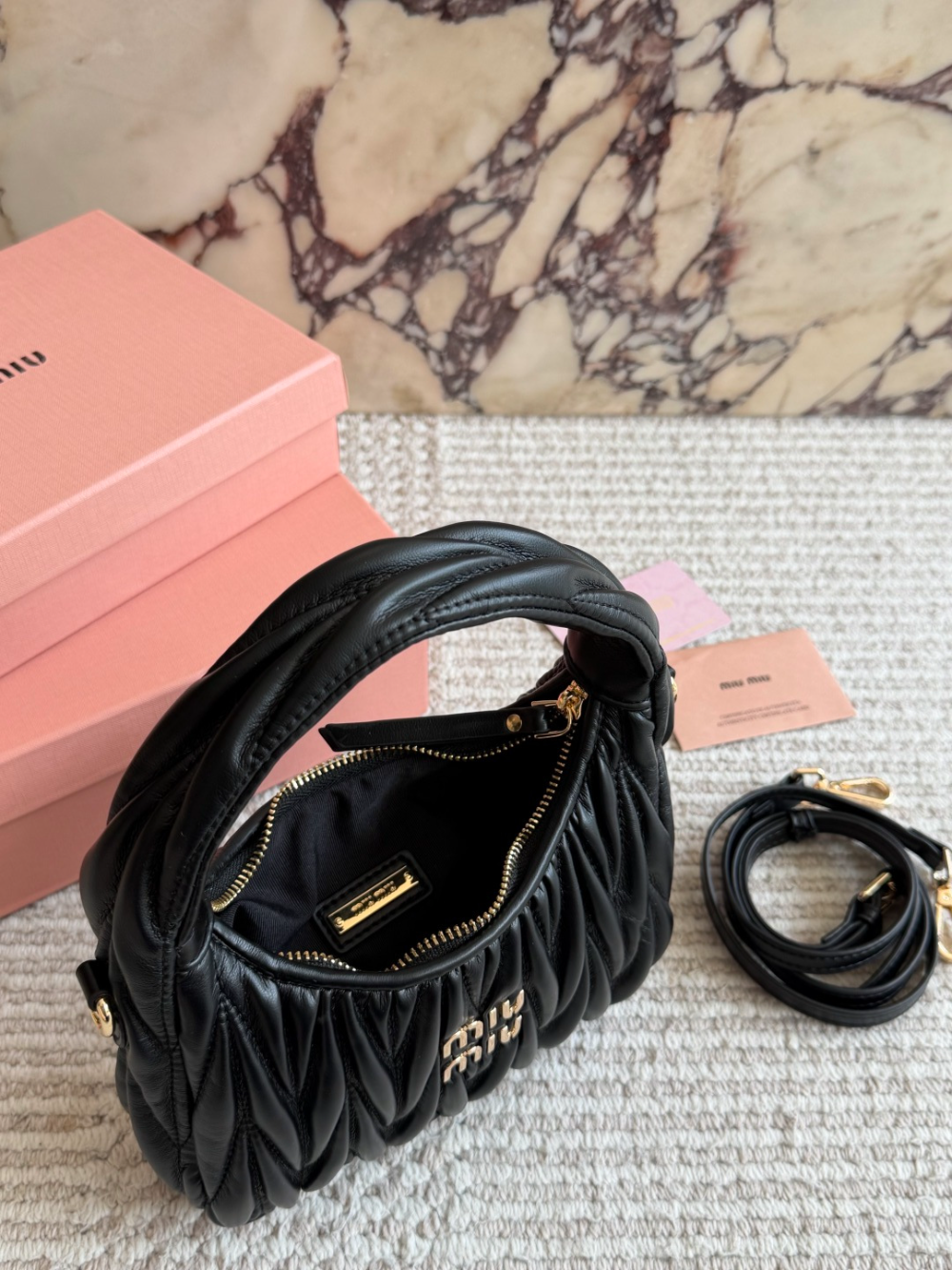 miu02 New arrive fashion black color bag for woman beautiful gift to choose gift  20 x 17cm