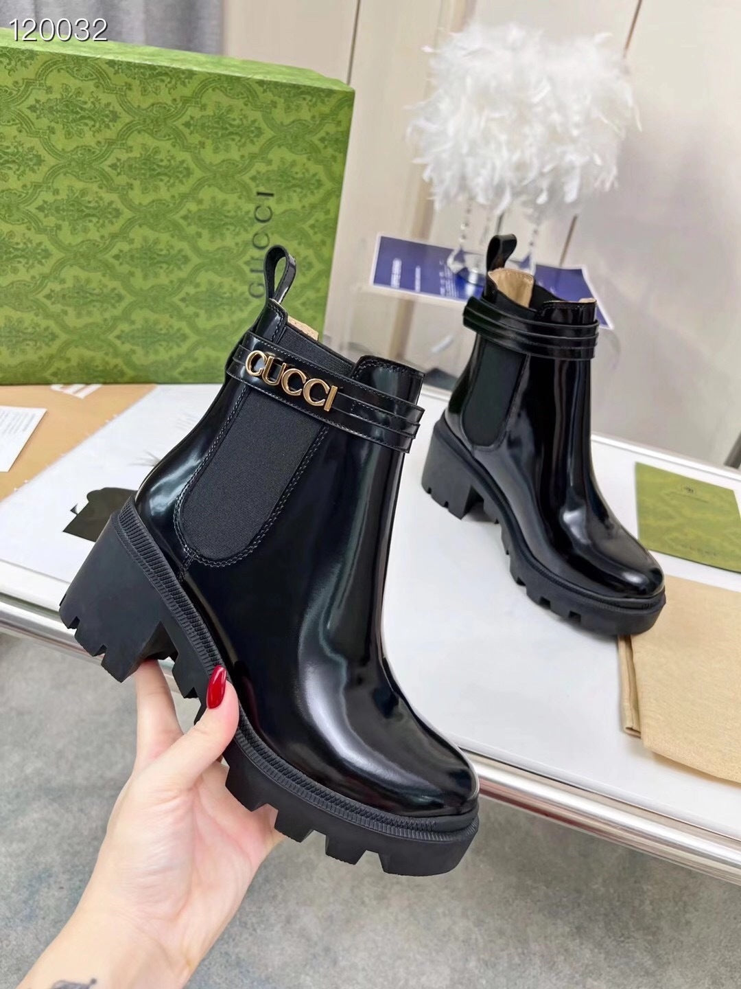 GEM106 Womens Ankle Boots 2025 Thick Bottom Platform Woman Shoes Zipper Fashion Female Luxury Designer Boot Casual Ladies MartinBoots combat Boots
