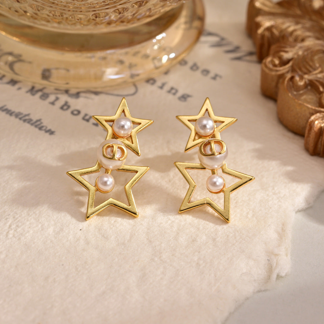 DEM238  New Arrive Fashion Stars  Pearl Earring  for Woman Jewelry To Choose Gift