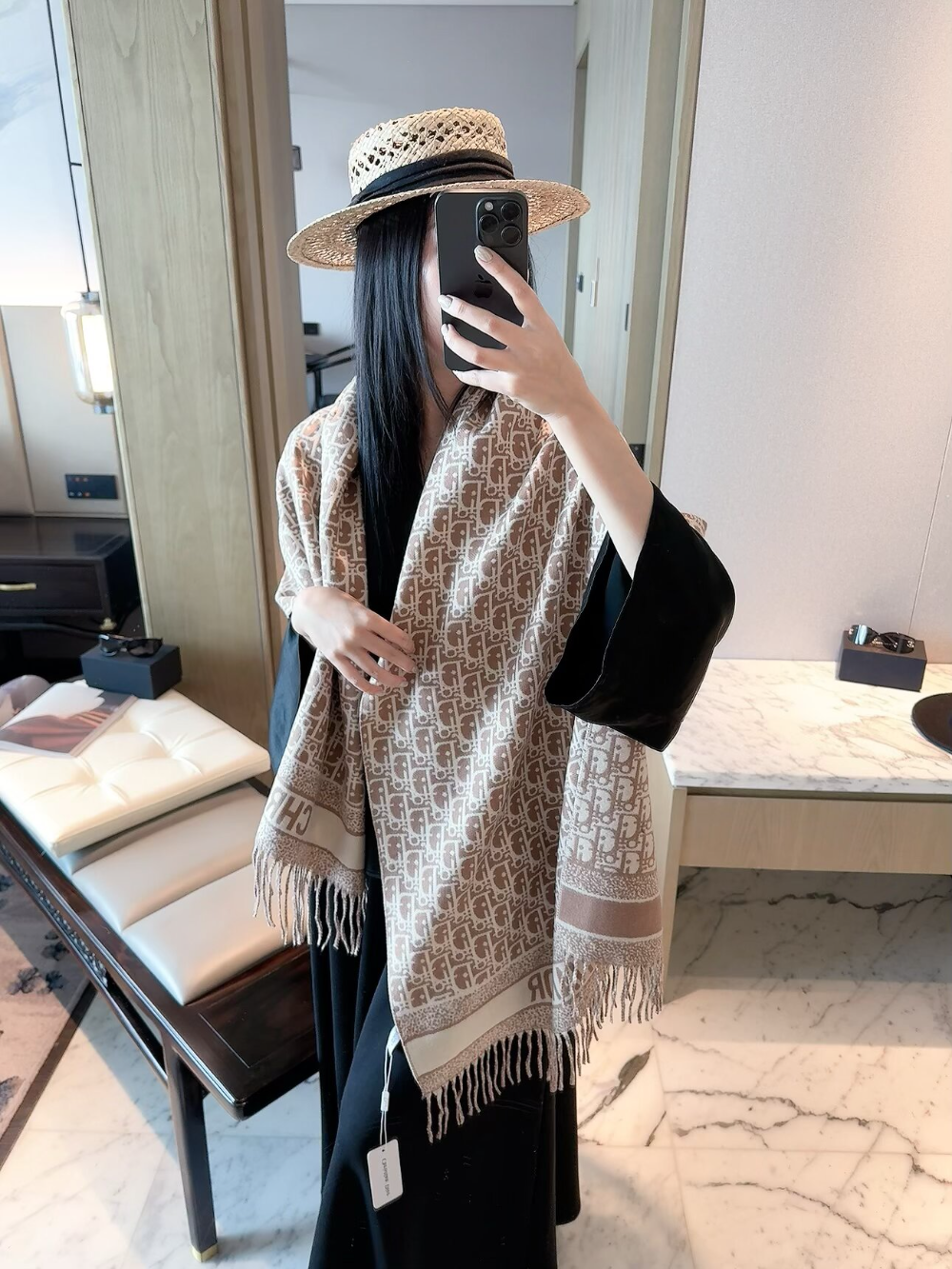 DEM380 new arrive  Hot sale grey brown color fashion beautiful  scarf  for woman gift  to choose