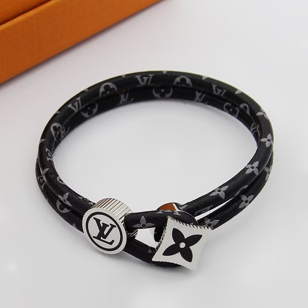 LEM449 New Arrive Fashion Open Flower Bracelet Metal Letter Wristband Bracelet Couple Accessories for Woman