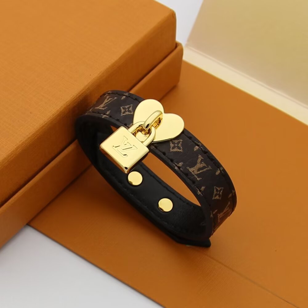 LEM261 Luxury Designer Jewelry Leather 18K Gold Plated Stainless steel Bracelet men Womens Wedding Gifts