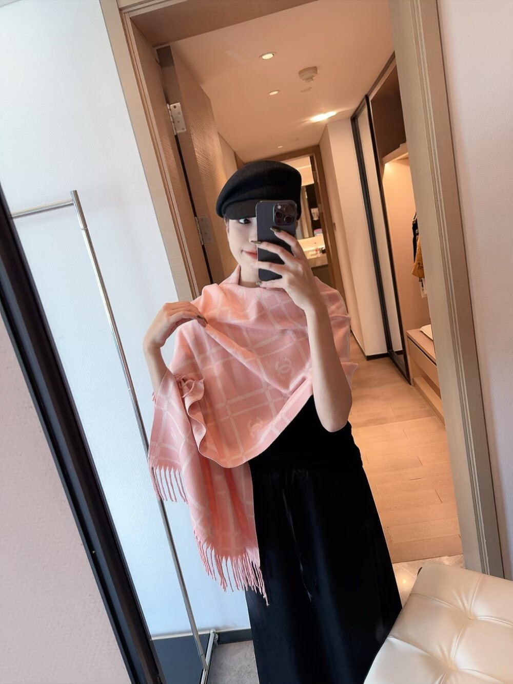 CEM177 Designer Scarf Silk wool viscose fiber Cotton Blend Women Fashion Silks Scarf Designers Scarves luxury Silk color-blocking fringed edges