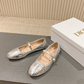 DEM346 Designer women's shoes women's flat shoes silver colors high quality sizes 35 to 42