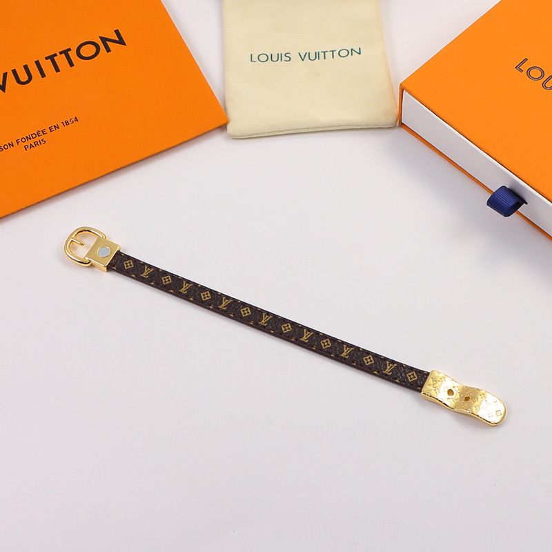 LEM402 New Fashion Open Flower Gold Color Bracelet Metal Letter Wristband Bracelet Couple Accessories for Woman