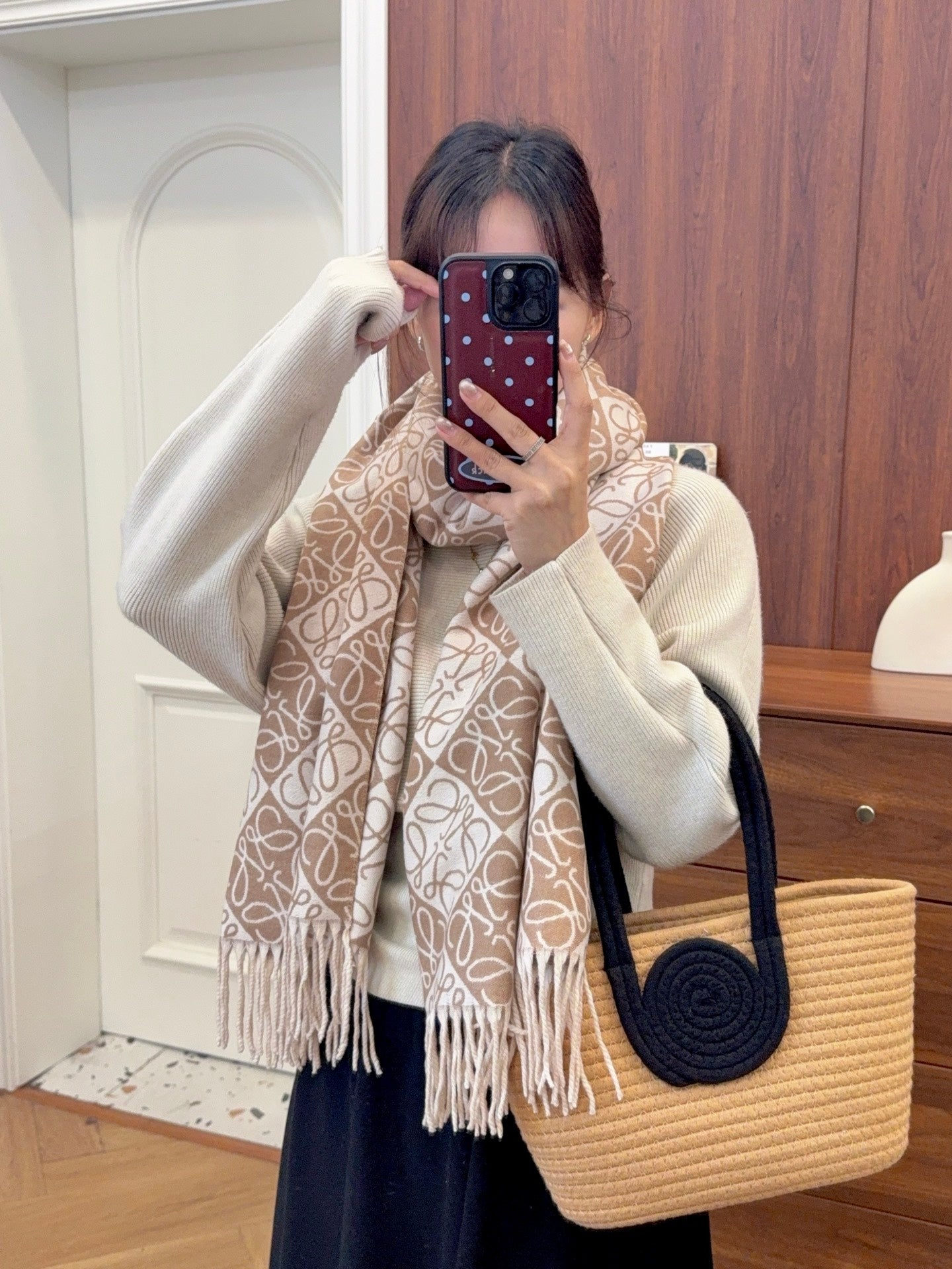 WEM01 luxury Designer Cashmere Scarf Winter Women Long Scarf Quality Headband Fashion Men brand Scarves Classic Printed Check Big Plaid Shawls Soft comfortable gift 65*180CM