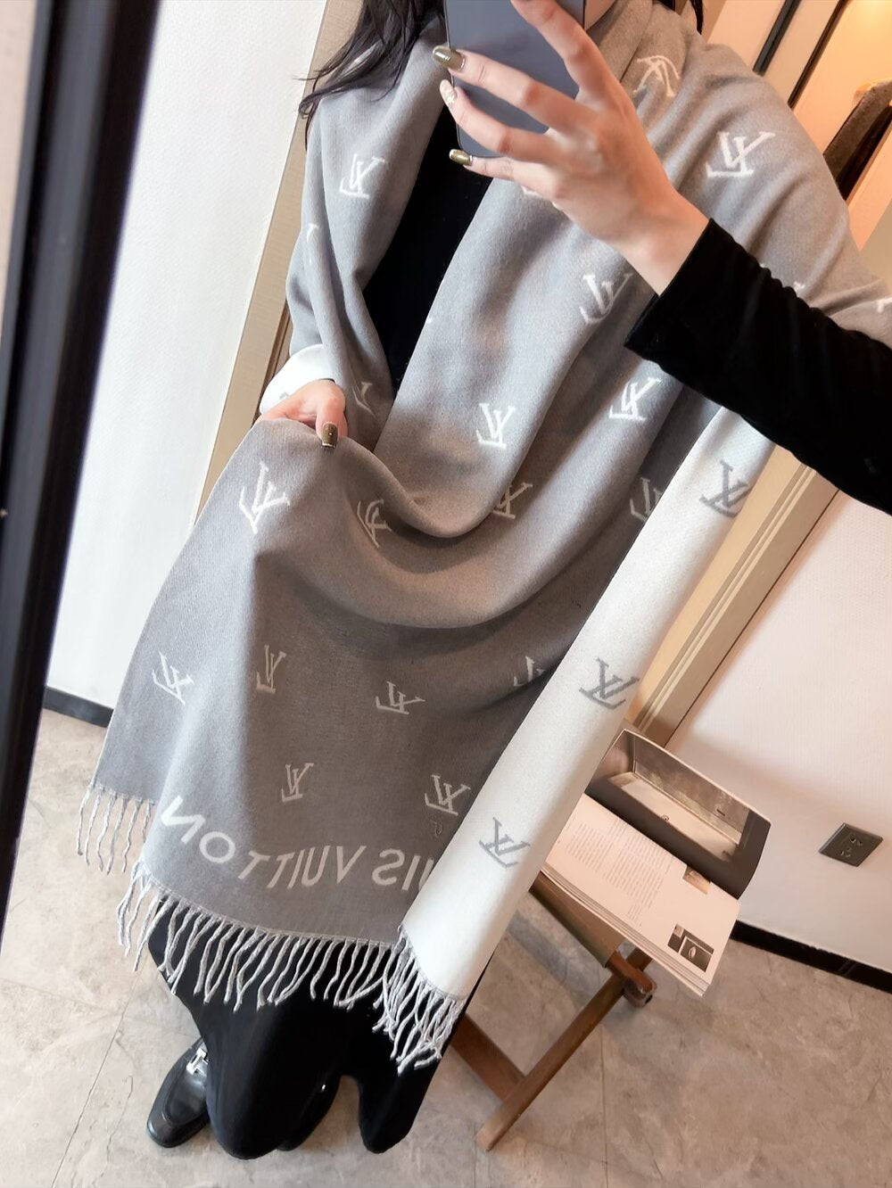 LEM293 New top Women Man Designer Scarf fashion brand 100% Cashmere Scarves For Winter Womens and mens Long Wraps Size 180✖️60cm