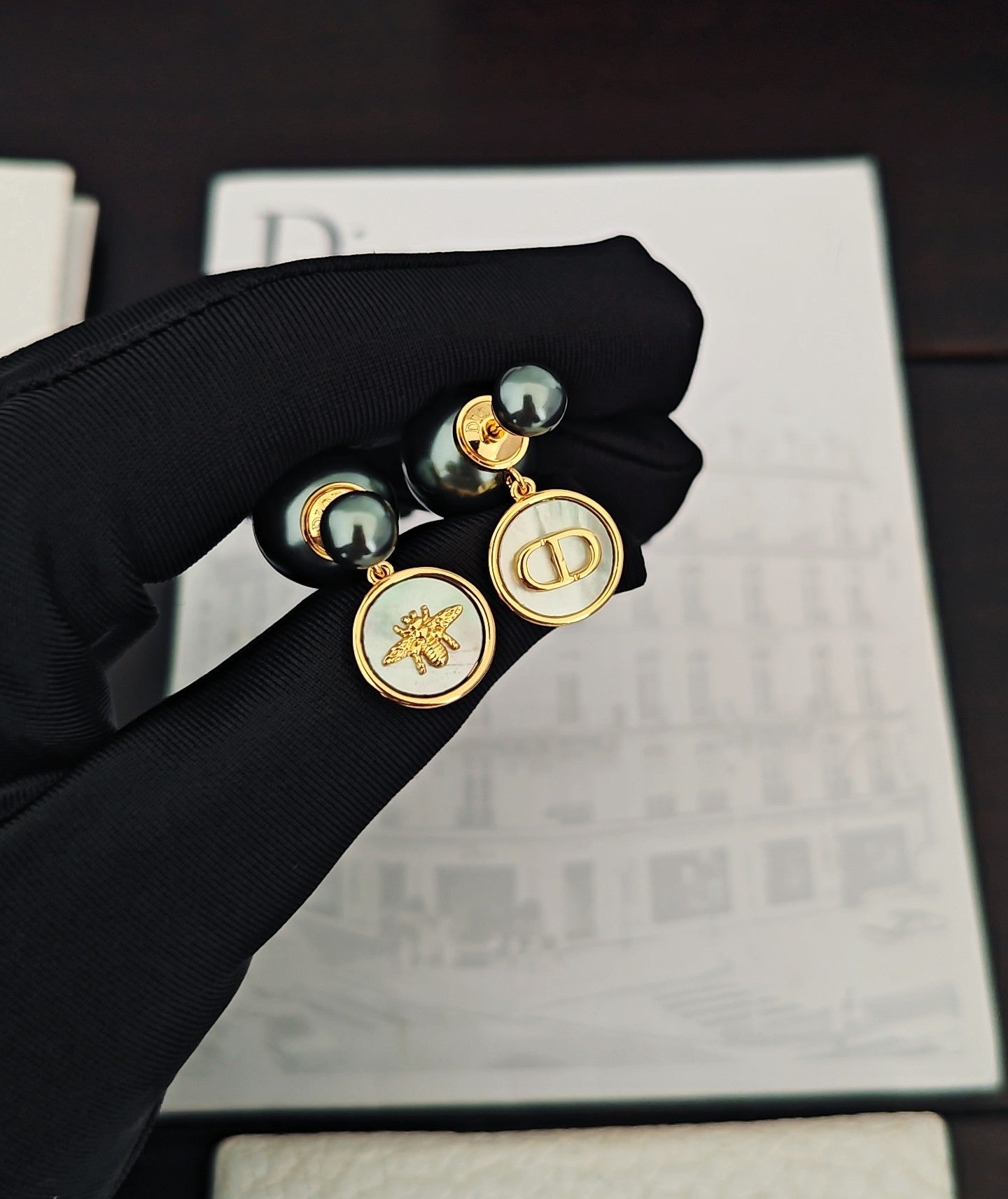 DEM282 New Arrive Fashion  Hot Sale  with Pearl Earring  for Woman 2color Jewelry To Choose Gift