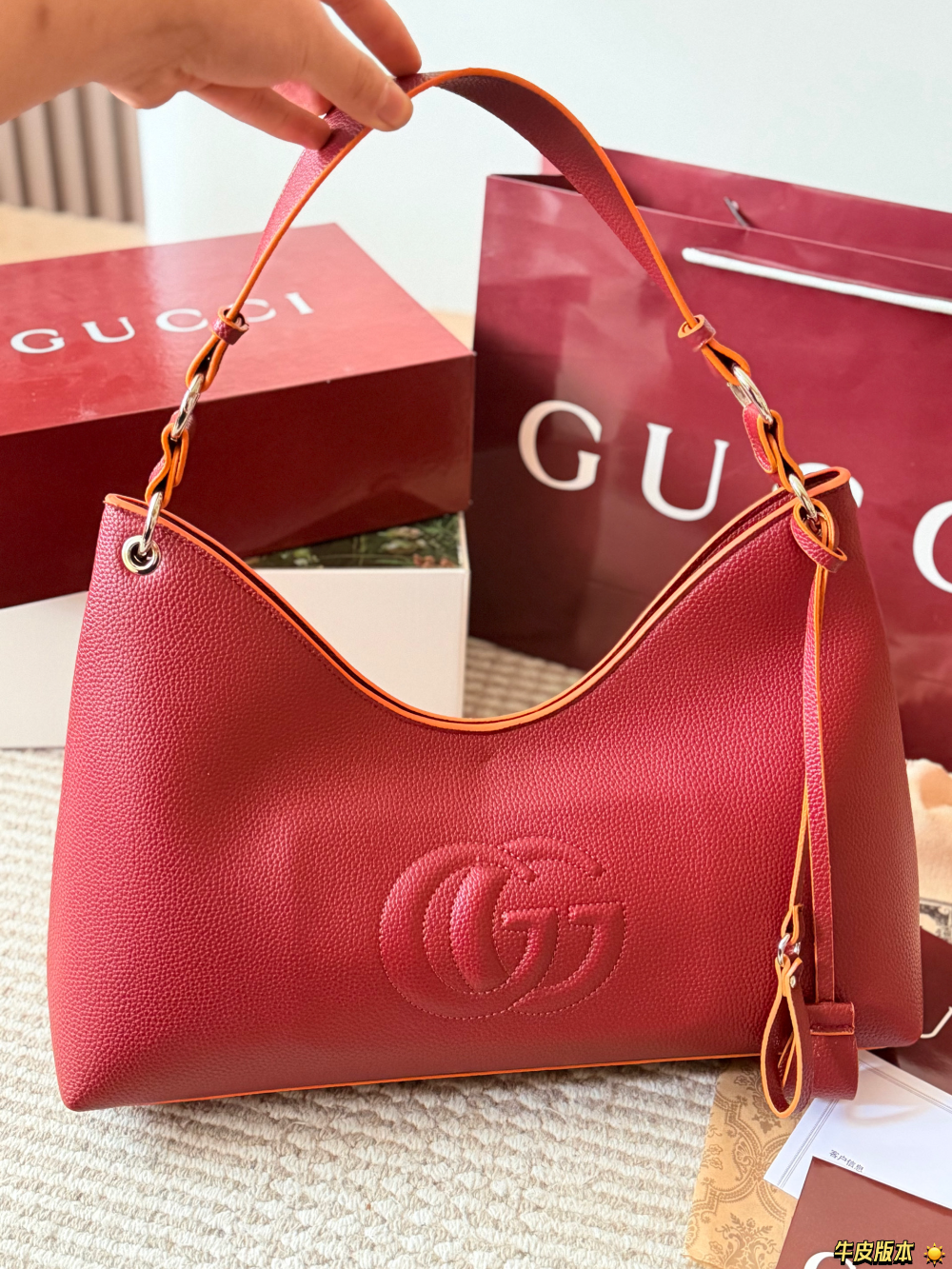 GEM276  New arrive fashion black brown red orange khaki bag for woman hands bag beautiful gift to choose gift 42x19cm