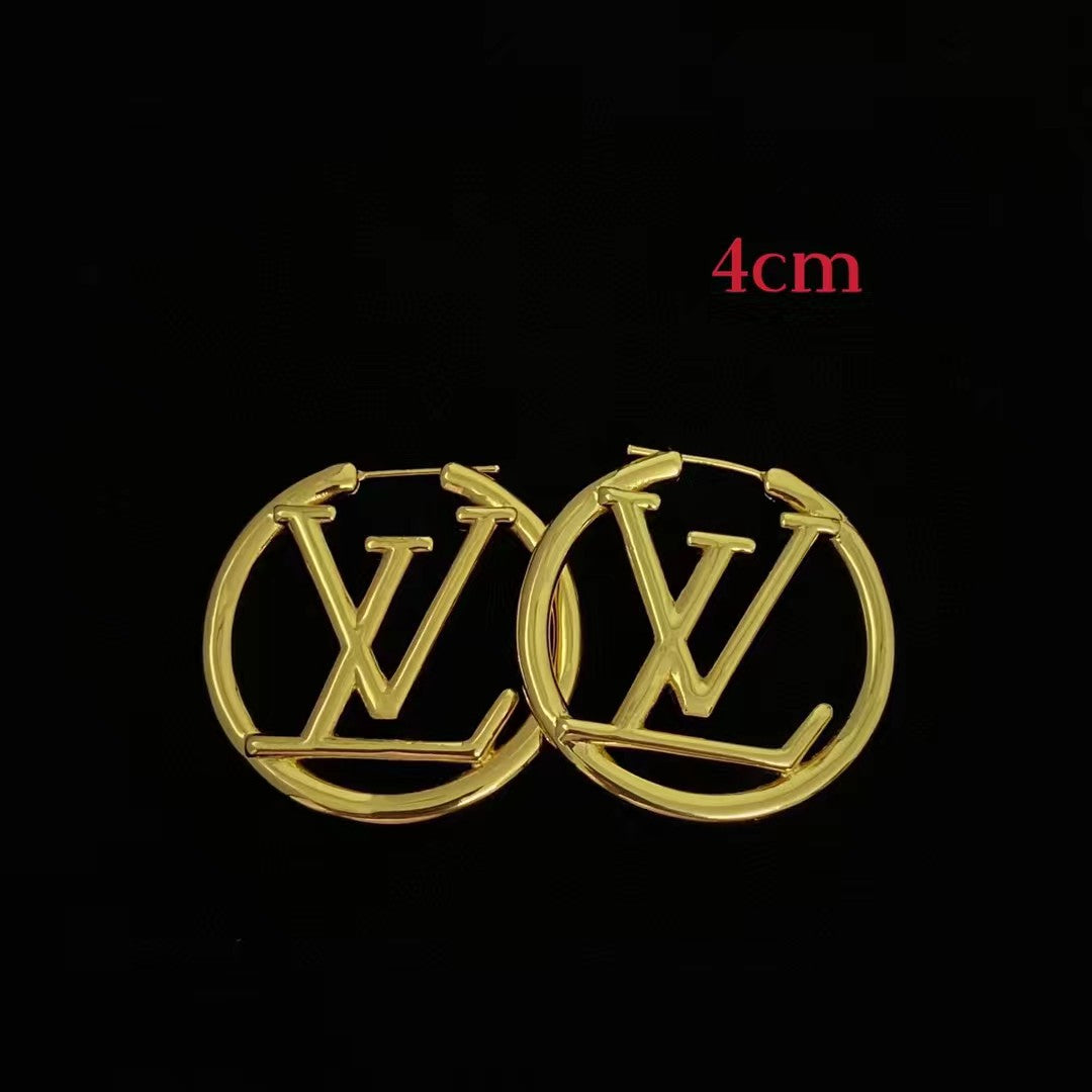 LEM345 New arrive fashion gold and silver color big earring  for woman jewelry beautiful jewelry to choose gift 3cm 4cm 5cm