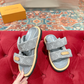 LEM454 Designer women Slippers sandals shoes for women mix color shoes high quality size 4.5cm