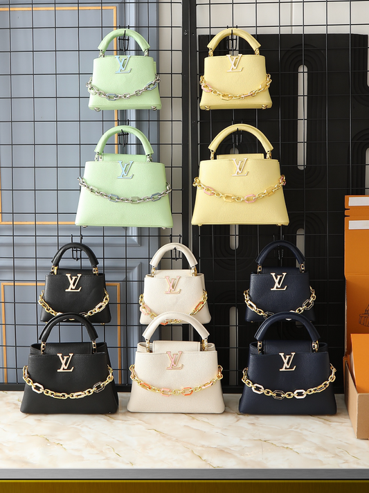 LEM513 New arrive fashion black white green deep-blue yellow bag for woman hands bag beautiful gift to choose gift 2 size