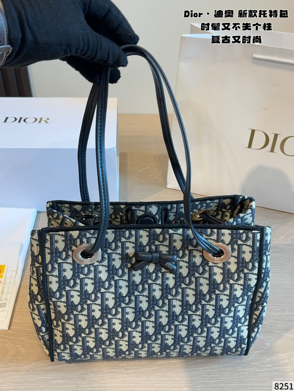 DEM324 New arrive fashion deepblue white grey color bag for woman beautiful gift to choose gift size to choose 26*13*20cm