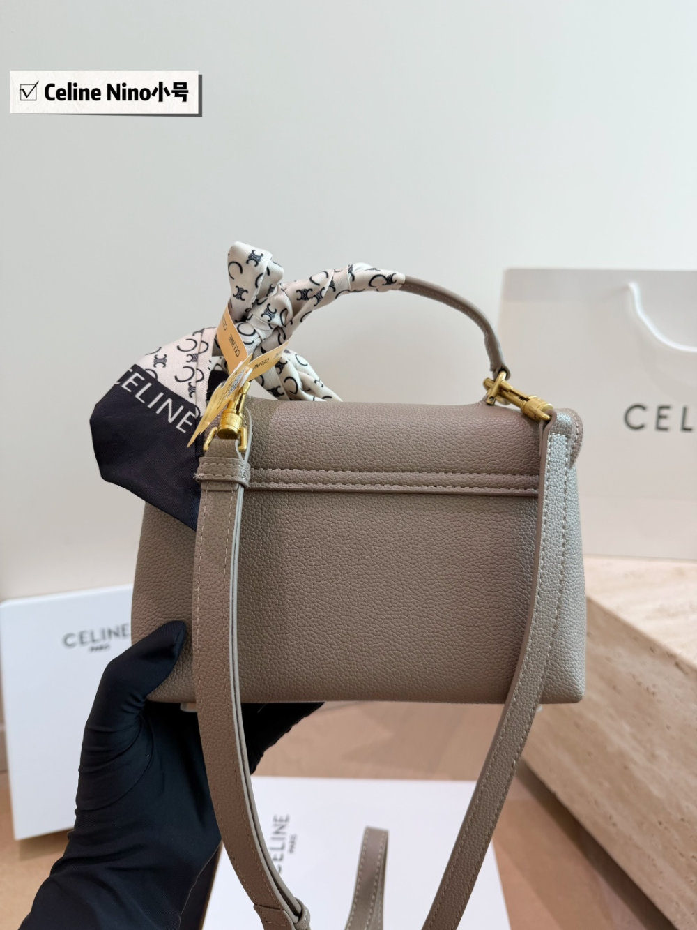 CLEM50 New arrive fashion black grey bag for woman hands bag beautiful gift to choose gift  20x13cm