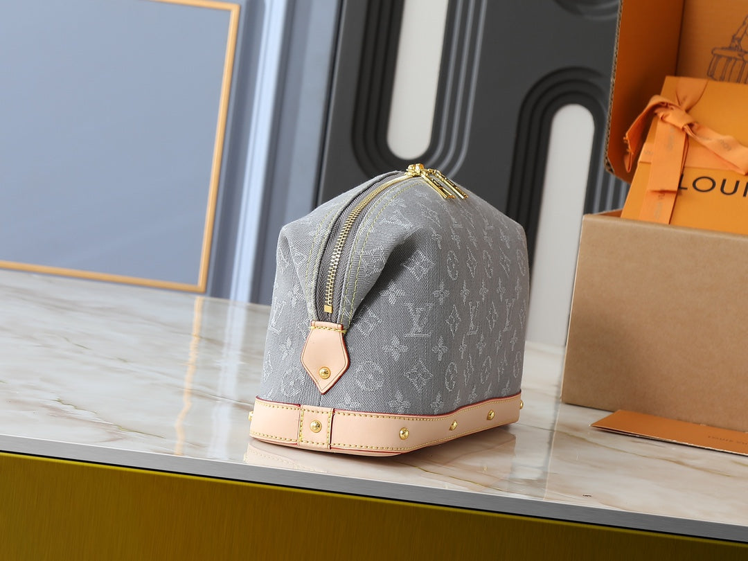 LEM280 Designer Bag Makeup Bag Luxury Cosmetic bag High Quality Women's Handbag Purse Cowhide travel Storage Bag Toiletry Bag Mini Brown vanity bag designer cosmetic bag 27 x 18 x 9cm