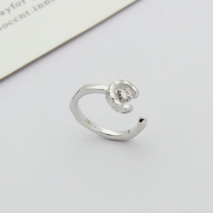 CEM273 The new diamond-patterned ash stone open-ended ring is a luxurious and high-end fashion and exquisite finger ring. It is a beautiful gift for women and can be given as a gift option