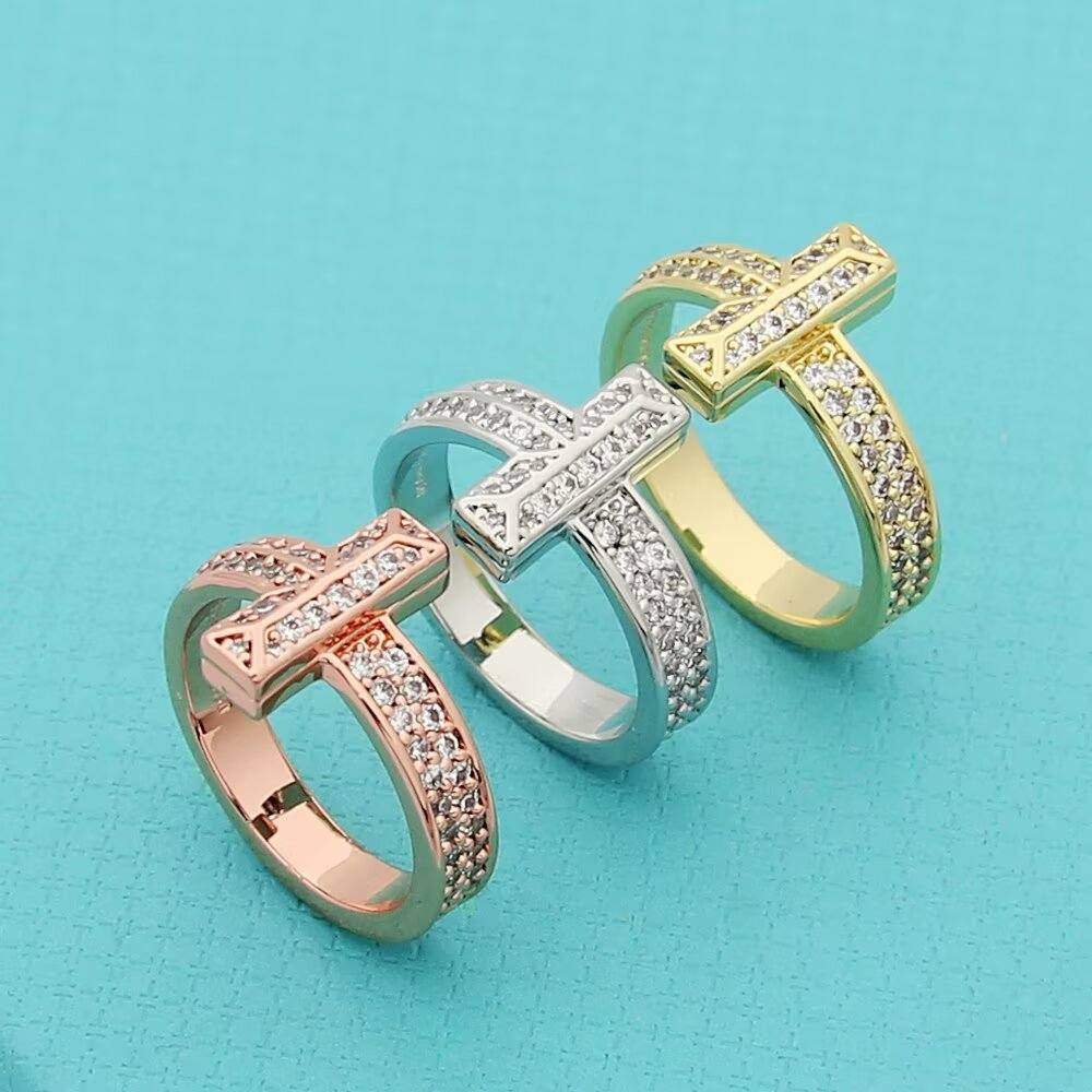 TEM47 New Classic Ring Brand Designer Titanium Steel Ring Gold Ring Women Mens Ring Love Promise Jewelry